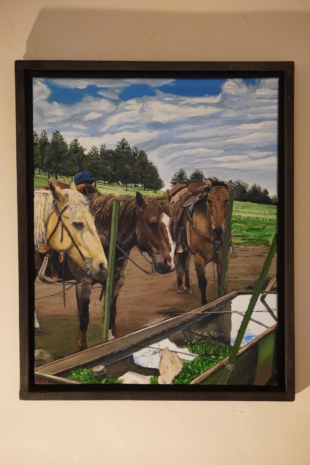 Three Horses at a Water Trough